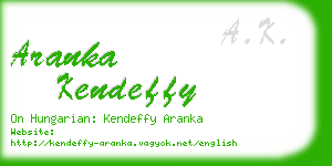 aranka kendeffy business card